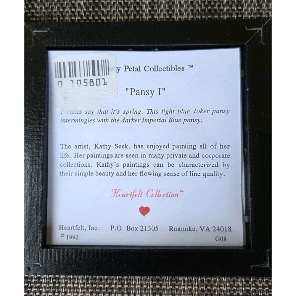 3 Miniature Pictures By Kathy Seek Blue Flowers Gold Frames 4x4 - Picture 6 of 12